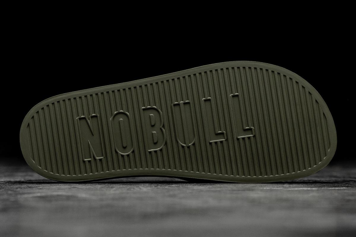 Nobull Men's Slides Black Dark Green | Australia (QR8529)